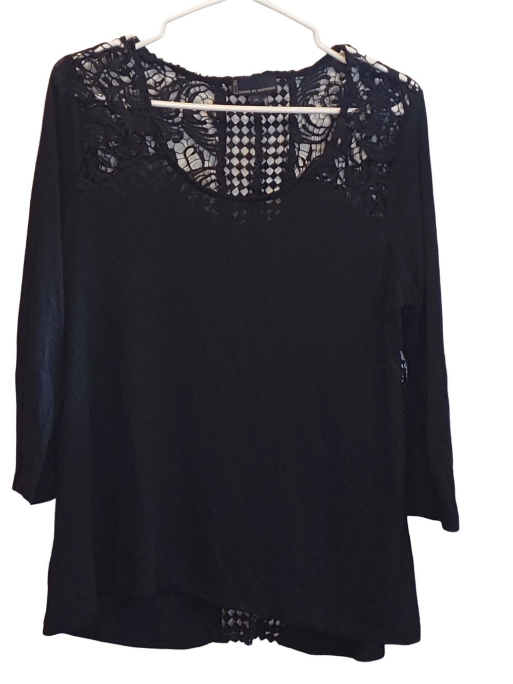 Black Lace Yoke Women's Top - i Jeans By Buffalo